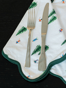 Ski Print Scalloped Napkins (set of 4)
