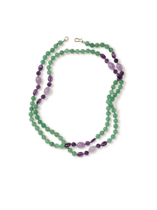 Aventurine and Amethyst Wrap-Around Necklace