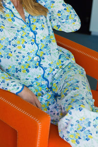 Blue /Yellow Floral Print Pajamas