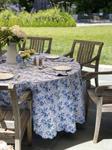 Load image into Gallery viewer, Blue Floral Scalloped Tablecloth
