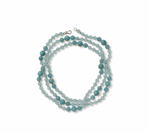 Ice Green Quartz, Angelite and Amazonite Wrap-around Necklace - Heidi Carey