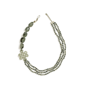 3-1 Prehnite Necklace with Infinity Knot