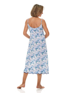 Blue Floral Slip Nightgown