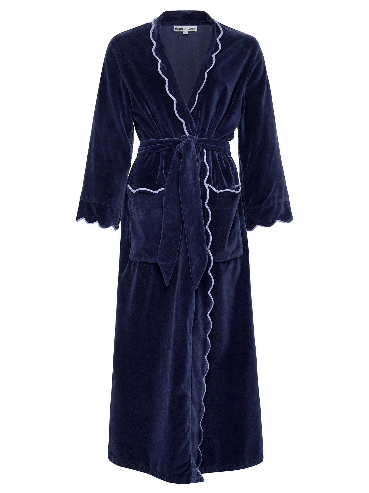 Navy Cotton Velvet Classic Robe – Heidi Carey
