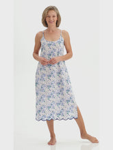 Load and play video in Gallery viewer, Blue Floral Slip Nightgown
