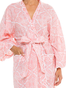 Coral Filigree Kimono Robe