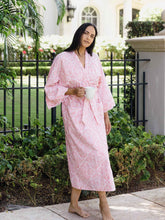 Load image into Gallery viewer, Coral Filigree Kimono Robe
