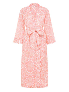 Coral Filigree Kimono Robe