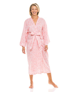 Coral Filigree Kimono Robe
