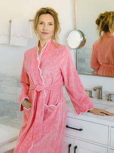 Coral French Terry Classic Robe