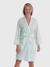 Load and play video in Gallery viewer, Ice Blue Filigree Short Classic Robe

