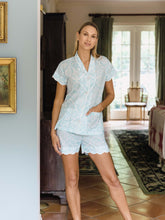 Load image into Gallery viewer, Ice Blue Filigree PJ with Shorts
