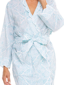 Ice Blue Filigree Short Classic Robe