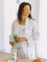 Load image into Gallery viewer, Lavender Print Gathered Nightgown
