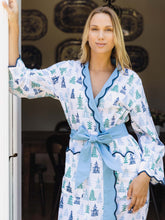 Load image into Gallery viewer, Blue/Green Pagoda Classic Robe
