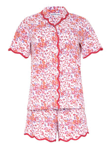 Pink Floral Pima Knit PJ with Shorts