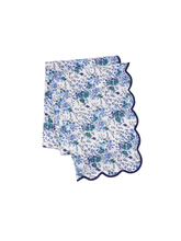 Load image into Gallery viewer, Blue Floral Scalloped Tablecloth
