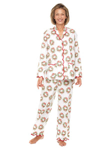 Holiday Wreath Print Pajamas